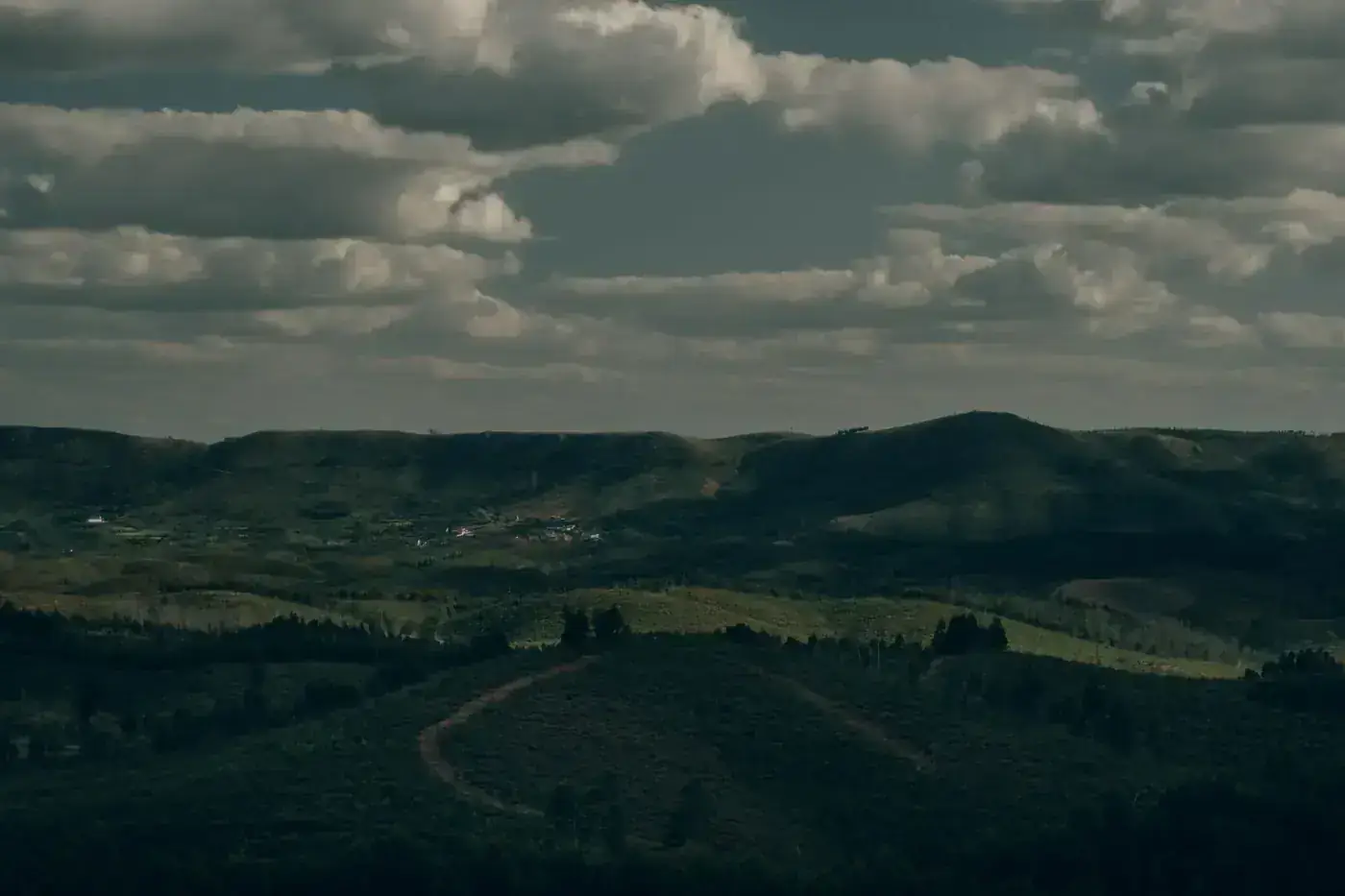 Breathtaking view of hills and clouds in Proença-a-Nova, Portugal.
